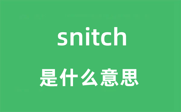 snitch是什么意思,snitch怎么读,snitch中文翻译是什么