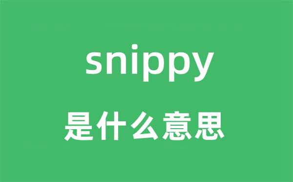 snippy是什么意思,snippy怎么读,snippy中文翻译是什么