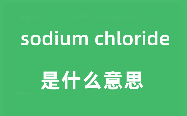 sodium chloride是什么意思,sodium chloride怎么读,sodium chloride中文翻译是什么