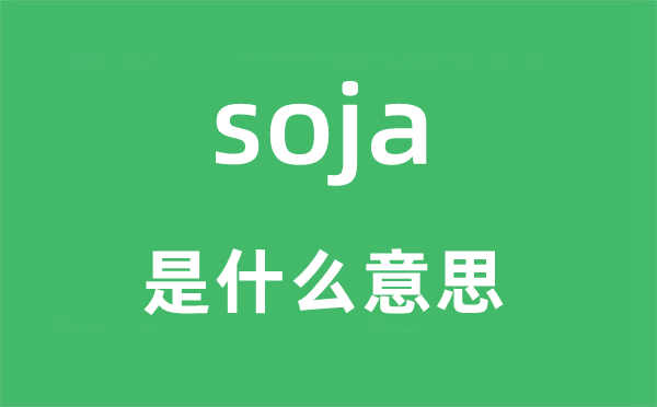 soja是什么意思,soja怎么读,中文翻译是什么