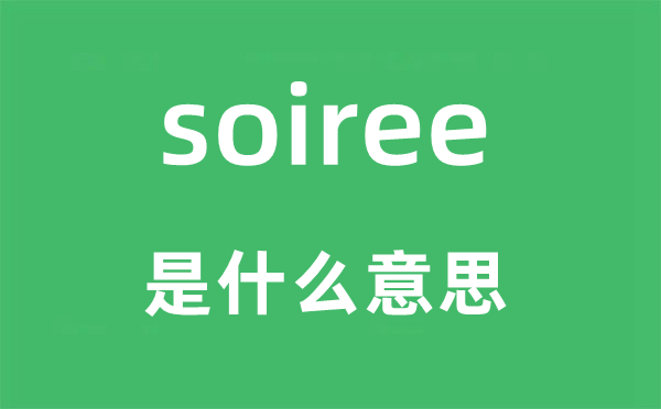 soiree是什么意思,soiree怎么读,中文翻译是什么