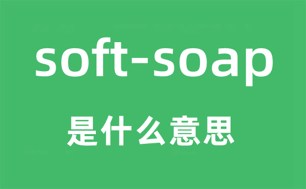 soft-soap是什么意思,中文翻译是什么