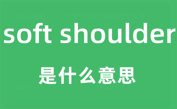 soft shoulder是什么意思,中文翻译是什么