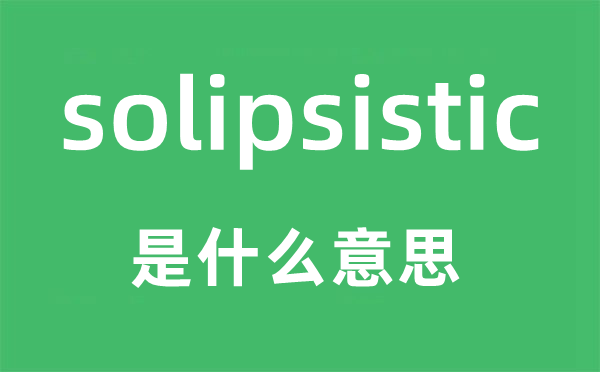 sosolipsistic是什么意思,sosolipsistic怎么读,中文翻译是什么