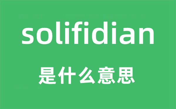 solifidian是什么意思,solifidian怎么读,中文翻译是什么