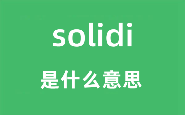 solidi是什么意思,solidi怎么读,中文翻译是什么