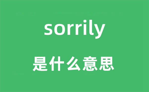 sorrily是什么意思,sorrily怎么读,中文翻译是什么