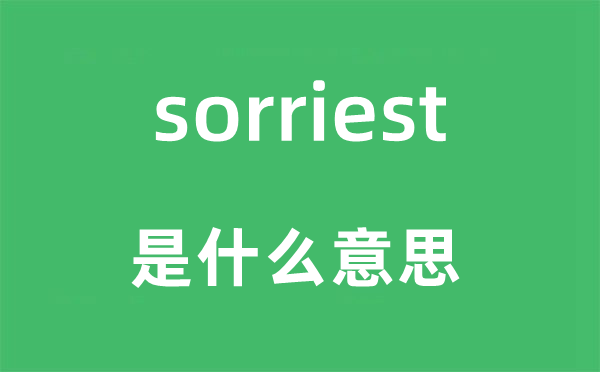 sorriest是什么意思,sorriest怎么读,中文翻译是什么