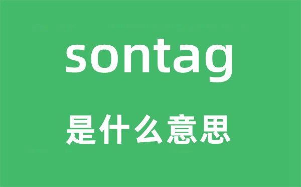 sontag是什么意思,sontag怎么读,中文翻译是什么