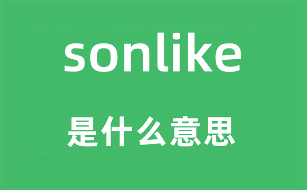 sonlike是什么意思,sonlike怎么读,中文翻译是什么