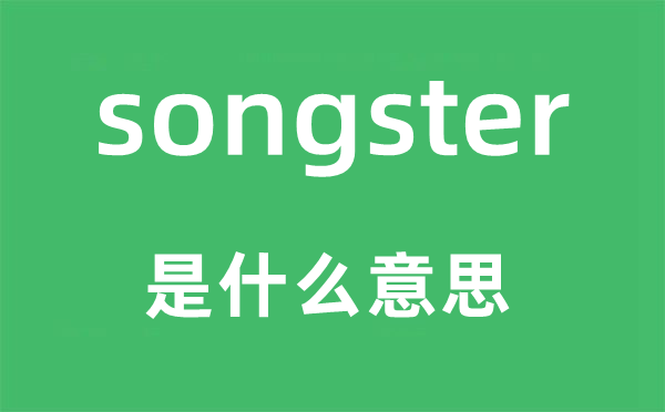 songster是什么意思,songster怎么读,中文翻译是什么