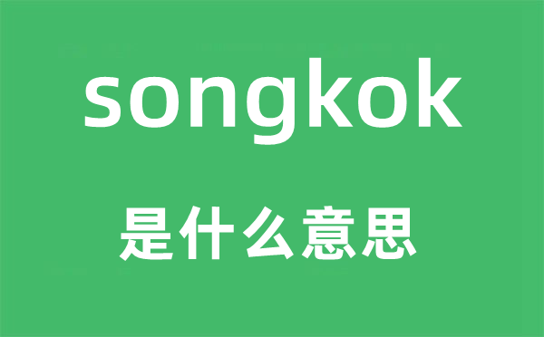 songkok是什么意思,songkok怎么读,中文翻译是什么