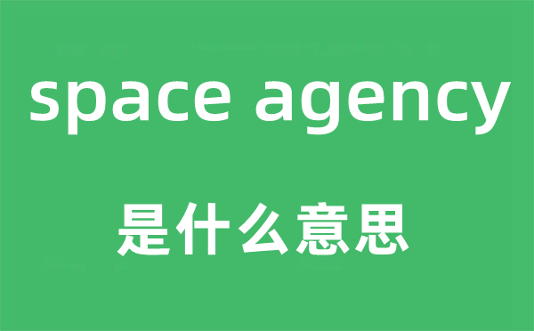 space agency是什么意思,中文翻译是什么