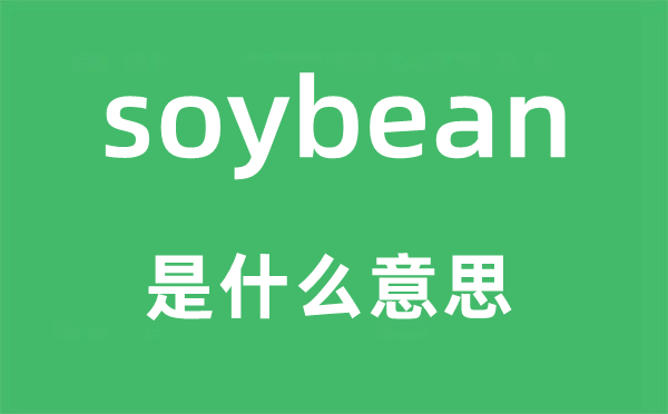 soybean是什么意思,soybean怎么读,中文翻译是什么