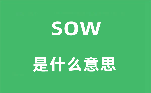 sow是什么意思,sow怎么读,中文翻译是什么