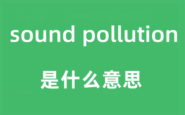 sound pollution是什么意思,中文翻译是什么