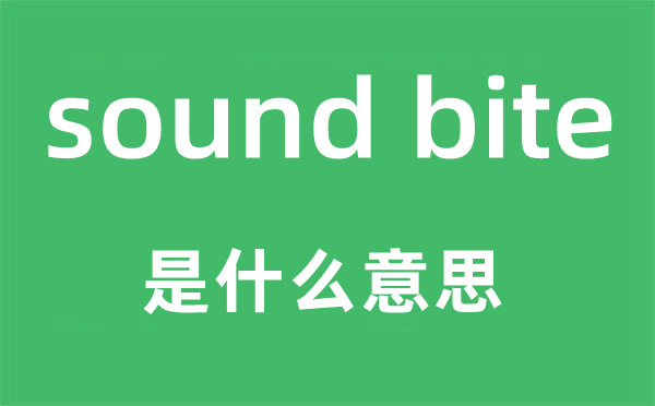 sound bite是什么意思,中文翻译是什么