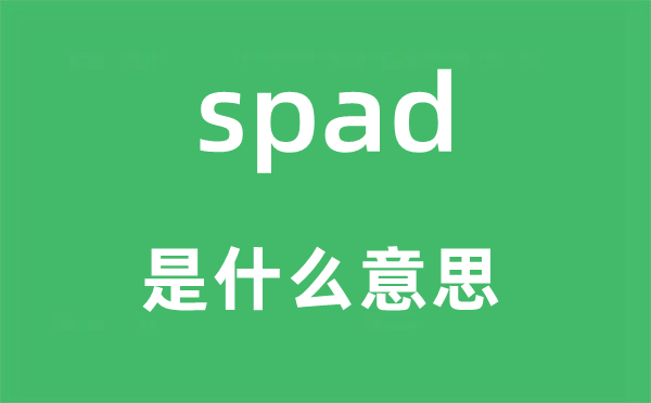 spad是什么意思,spad怎么读,中文翻译是什么