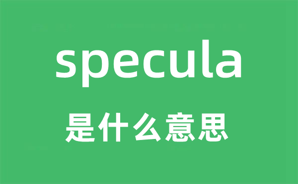 specula是什么意思,specula怎么读,中文翻译是什么