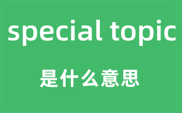 special topic是什么意思,中文翻译是什么