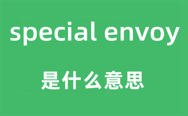 special envoy是什么意思,中文翻译是什么