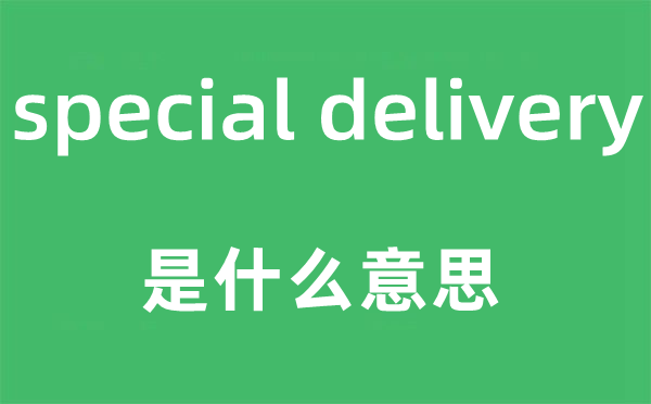 special delivery是什么意思,中文翻译是什么