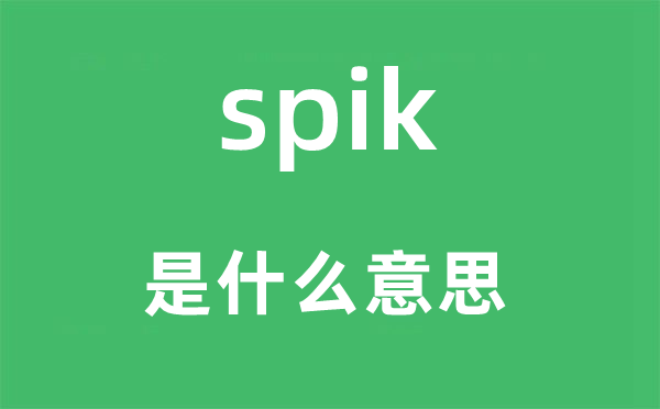 spik是什么意思,spik怎么读,中文翻译是什么