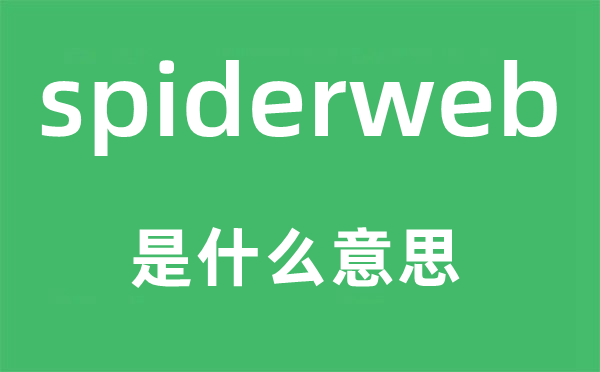 spiderweb是什么意思,spiderweb怎么读,中文翻译是什么