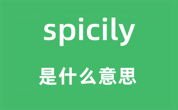 spicily是什么意思,spicily怎么读,中文翻译是什么