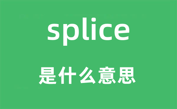 splice是什么意思,splice怎么读,中文翻译是什么