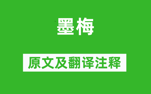 张嵲《墨梅》原文及翻译注释,诗意解释