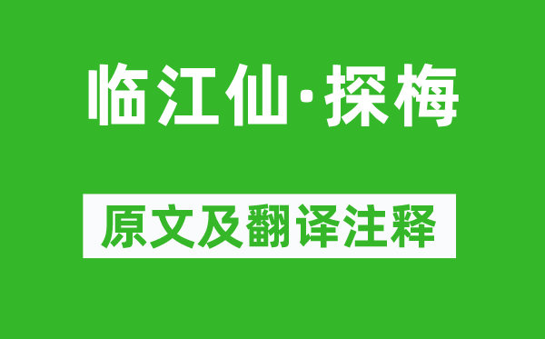 辛弃疾《临江仙·探梅》原文及翻译注释,诗意解释