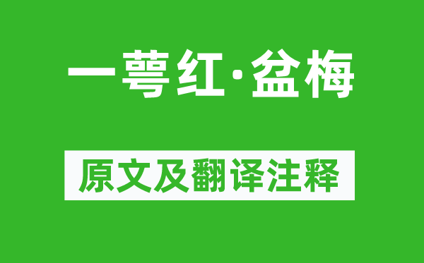 朱晞颜《一萼红·盆梅》原文及翻译注释,诗意解释