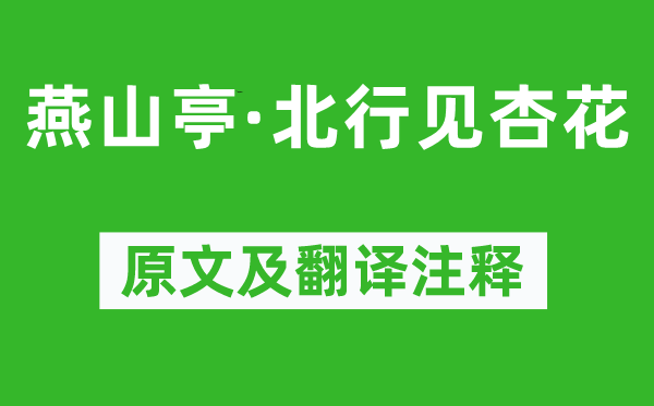 赵佶《燕山亭·北行见杏花》原文及翻译注释,诗意解释