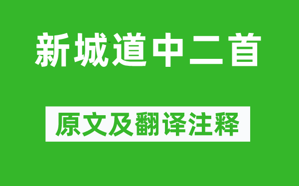 苏轼《新城道中二首》原文及翻译注释,诗意解释