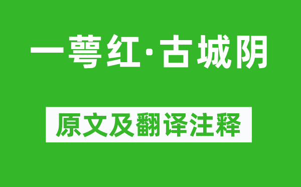 姜夔《一萼红·古城阴》原文及翻译注释,诗意解释