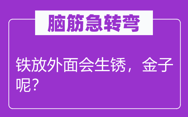 脑筋急转弯：铁放外面会生锈，金子呢？