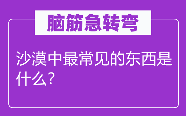 脑筋急转弯：沙漠中最常见的东西是什么？