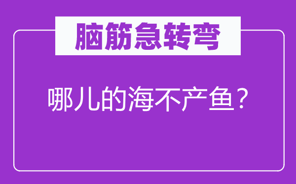 脑筋急转弯：哪儿的海不产鱼？