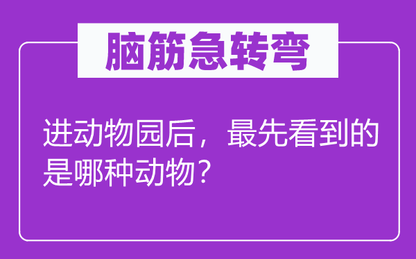 脑筋急转弯：进动物园后，最先看到的是哪种动物？