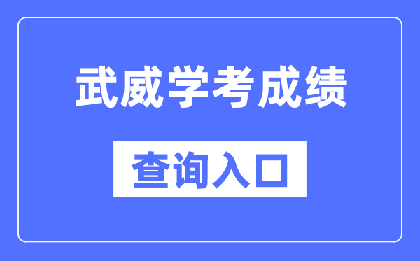 武威学考成绩查询入口网站（https://www.ganseea.cn/）