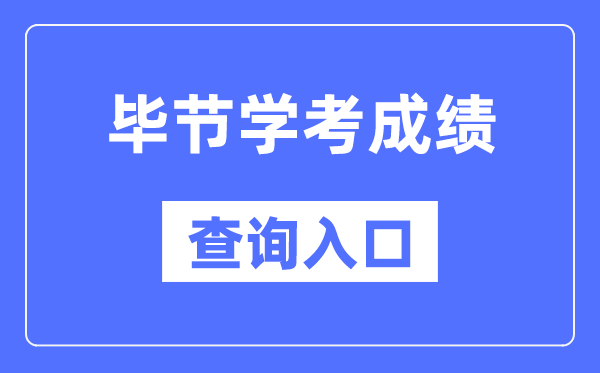 毕节学考成绩查询入口网站（https://zsksy.guizhou.gov.cn/）