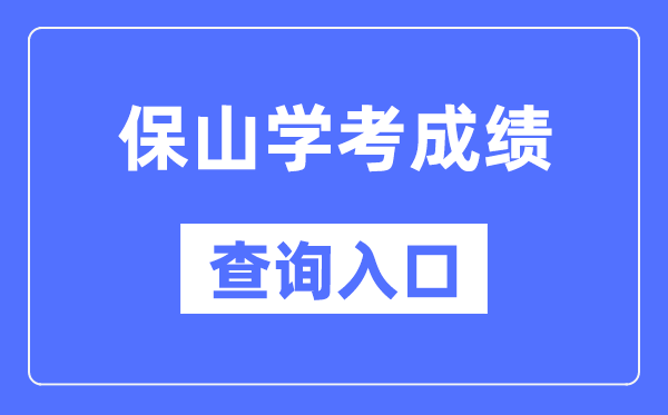 保山学考成绩查询入口网站（https://www.ynzs.cn/）