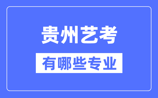 贵州艺考有哪些专业,贵州艺术统考选什么专业？