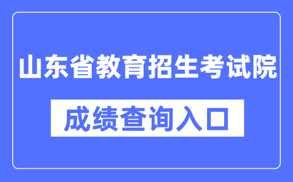 山东省教育招生考试院成绩查询入口（https://www.sdzk.cn/）