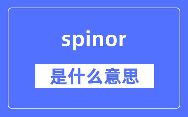 spinor是什么意思,spinor怎么读,中文翻译是什么