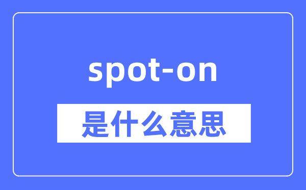 spot-on是什么意思,spot-on怎么读,中文翻译是什么