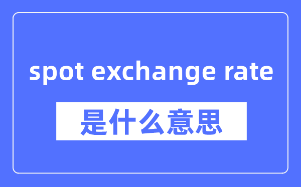 spot exchange rate是什么意思,spot exchange rate怎么读,中文翻译是什么