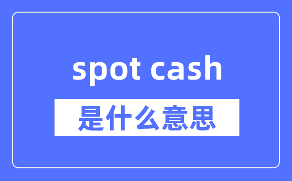 spot cash是什么意思,spot cash怎么读,中文翻译是什么