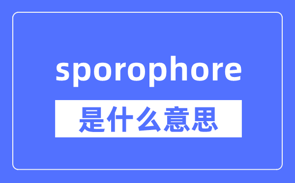 sporophore是什么意思,sporophore怎么读,中文翻译是什么